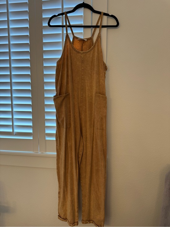 Zenana Outfitters Pants - Tank Jumpsuit with Pockets - Camel